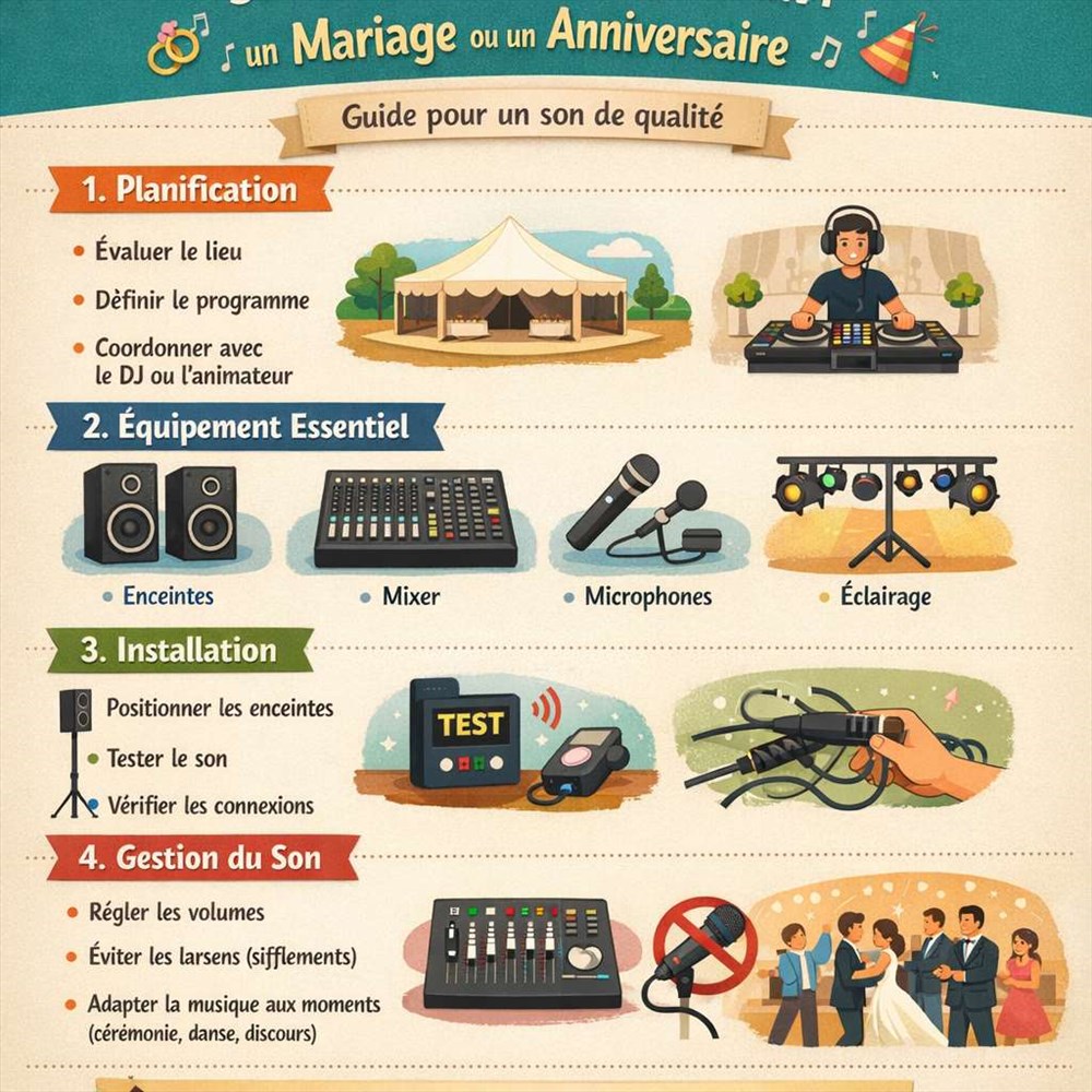 Comment bien sonoriser un mariage ou un anniversaire : le guide complet