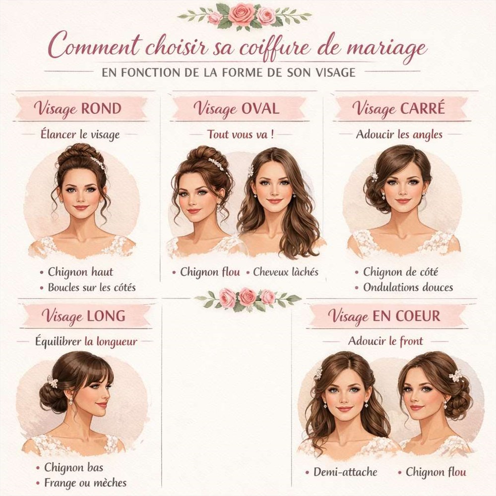 Coiffure de mariage : comment trouver le style parfait pour mettre votre visage en valeur ?